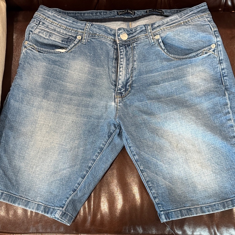 Classic Light Blue Jean Shorts for Men